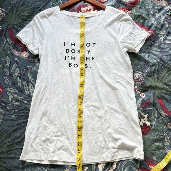 Milly 'I'M NOT BOSSY I'M THE BOSS'  Gray Short Sleeve Round Neck Slub T-shirt - Picture 8 of 11